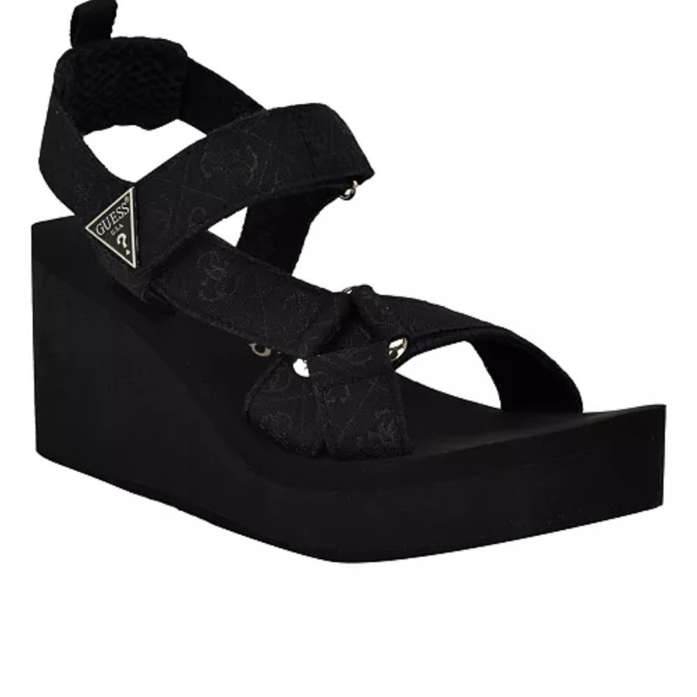 Guess Women's Daysa Quattro-G Strappy Eva Wedge Sandals Size 9